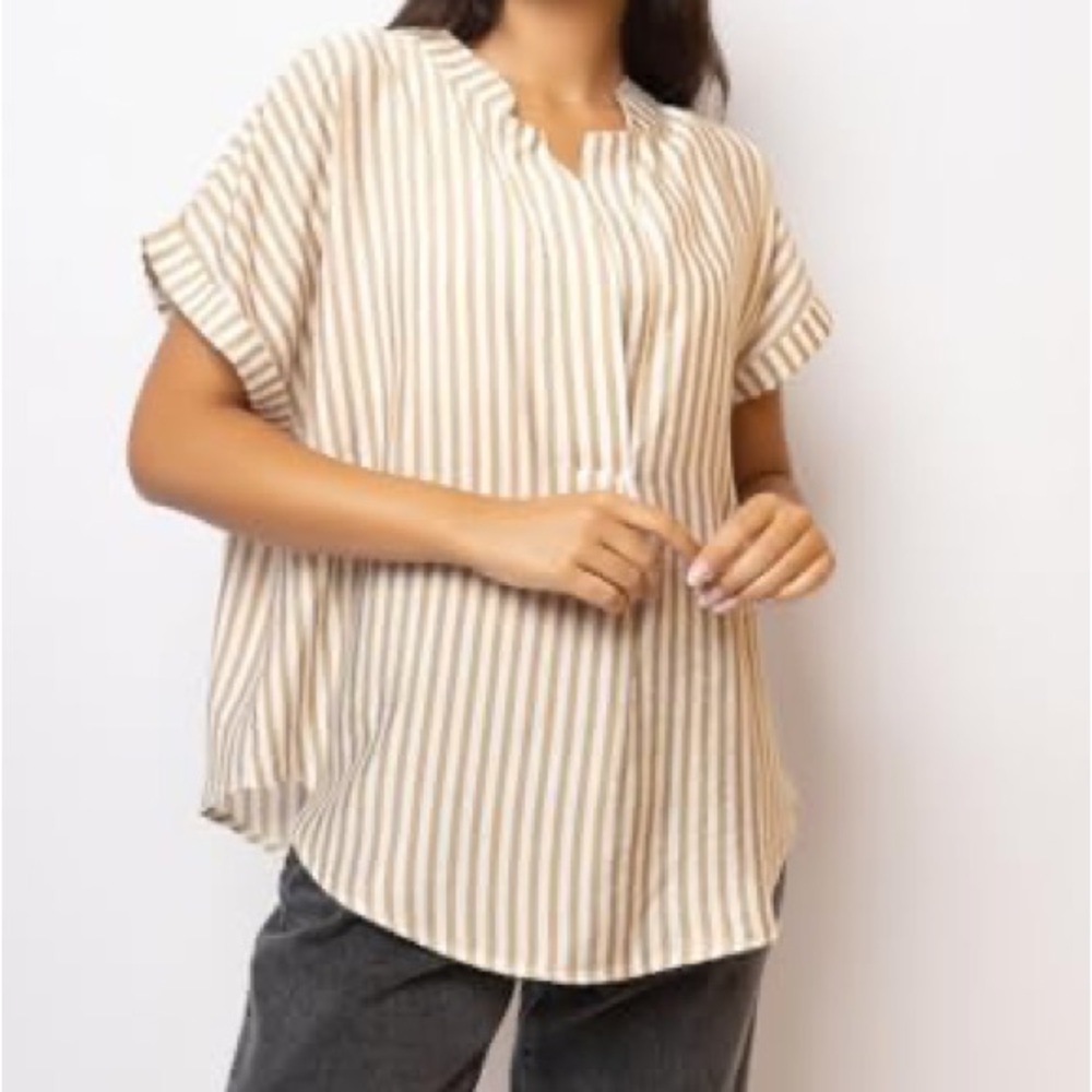 Striped Beige Women's Top